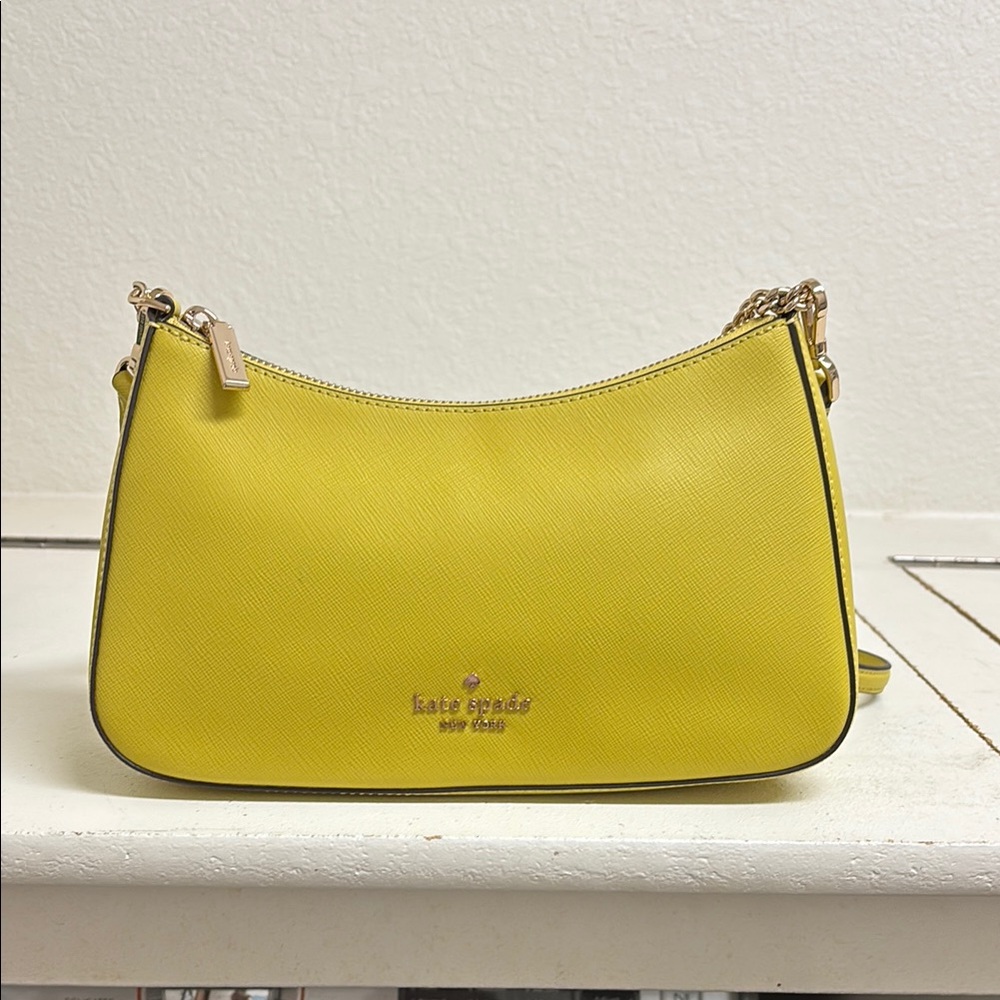 kate spade Yellow Saffiano Leather Shoulder Bag